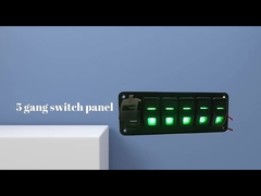 DC 12V 7 Gang Rocker Switch Panel με LED διπλού φορτιστή USB 4,8 Amp
