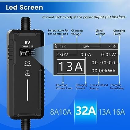 3.5KW 16A 7KW 32A Home Connector Car Electric Charger Type 2 Ac Ev φορητό φορτιστή