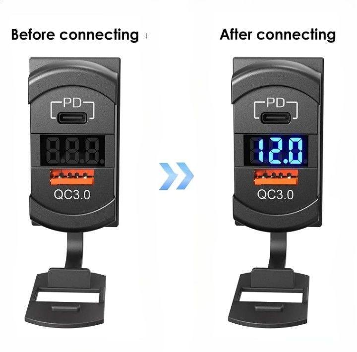 12v 24v USB φορτιστή Rocker διακόπτης γρήγορη φόρτιση πρίζα αδιάβροχη γρήγορη διπλή Pd Qc3.0 για αυτοκίνητα βάρκα