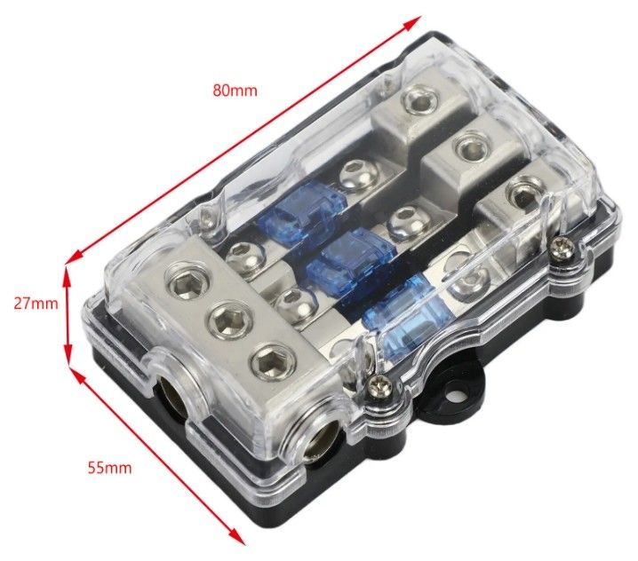 3Way Car Mini ANL Blade Fuse Holder Stereo Audio Power Distribution Block 60 Amp Πίνακας τοποθέτησης του καλωδίου