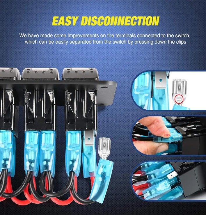 DC12V 24V 3 Gang Red LED Light Rocker Πίνακα διακόπτη κουτί με διπλό 4.8A USB φορτιστή Voltmeter Για αυτοκίνητα Ναυτικά φορτηγά Βάρκες