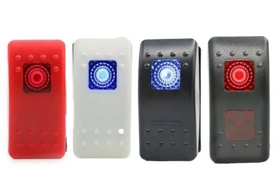 12V 24V φωτισμένο μπλε φως LED σύμβολο αδιάβροχο λέιζερ On / Off Boat Rocker Switch για αυτοκίνητο πλοίο Marine RV