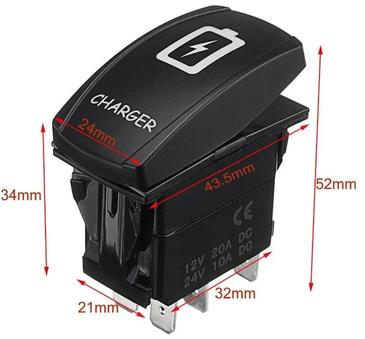 12V 24V Oem Προσαρμοσμένο Σύμβολο Marine Led Αδιάβροχο 24 Volt Marine 4 Pin 5Pin Onoffon Rocker Switch