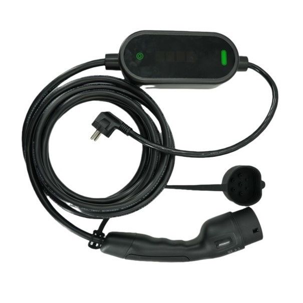 Φορητές φορτιστές ηλεκτρικών οχημάτων 7KW Tpe Jacket IEC 62196 Type2 2.4 Quot LCD CE TUV ROHS