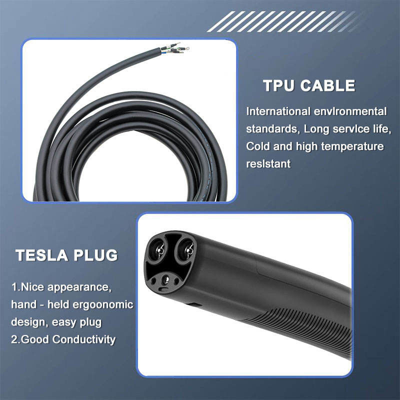 Τεσλά NACS Plug 5M 7m 10m Καλώδιο SAE J3400 Plug-Open EV Καλώδιο φόρτισης όπλου