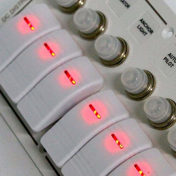12-24V 6 Gang Boat Switch Panel Blue LED Rocker On-off Προαιρετικός διακόπτης κυκλωμάτων