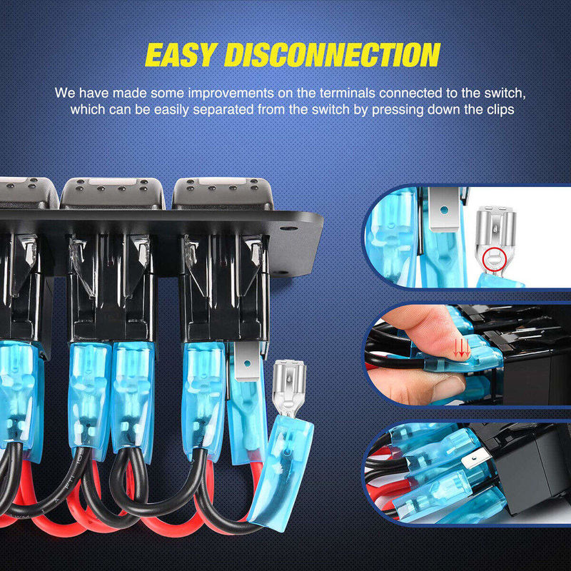 DC12V 24V 3 Gang Red LED Light Rocker Κουτί διακόπτη με διπλό φορτιστή USB 4.8A