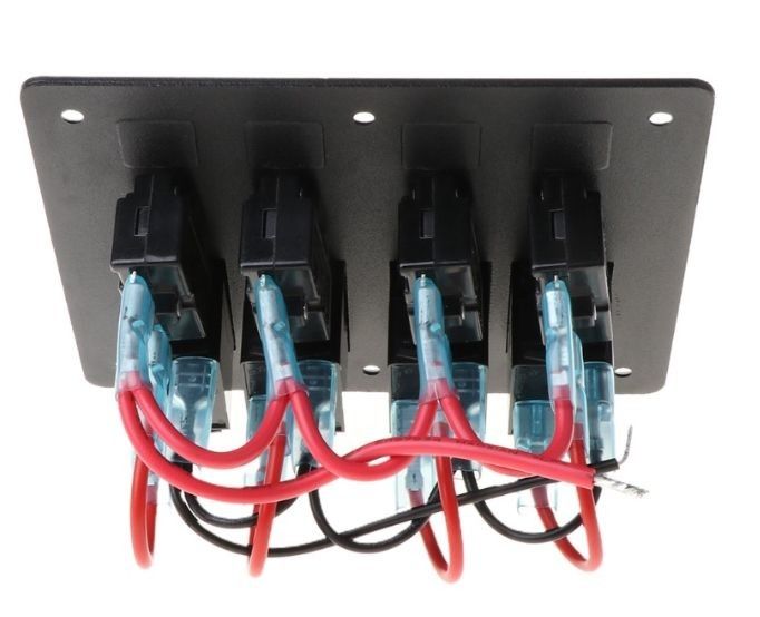 DC 12V 6 Gang Rocker διακόπτης με κόκκινο φως LED για αυτοκίνητο βάρκα